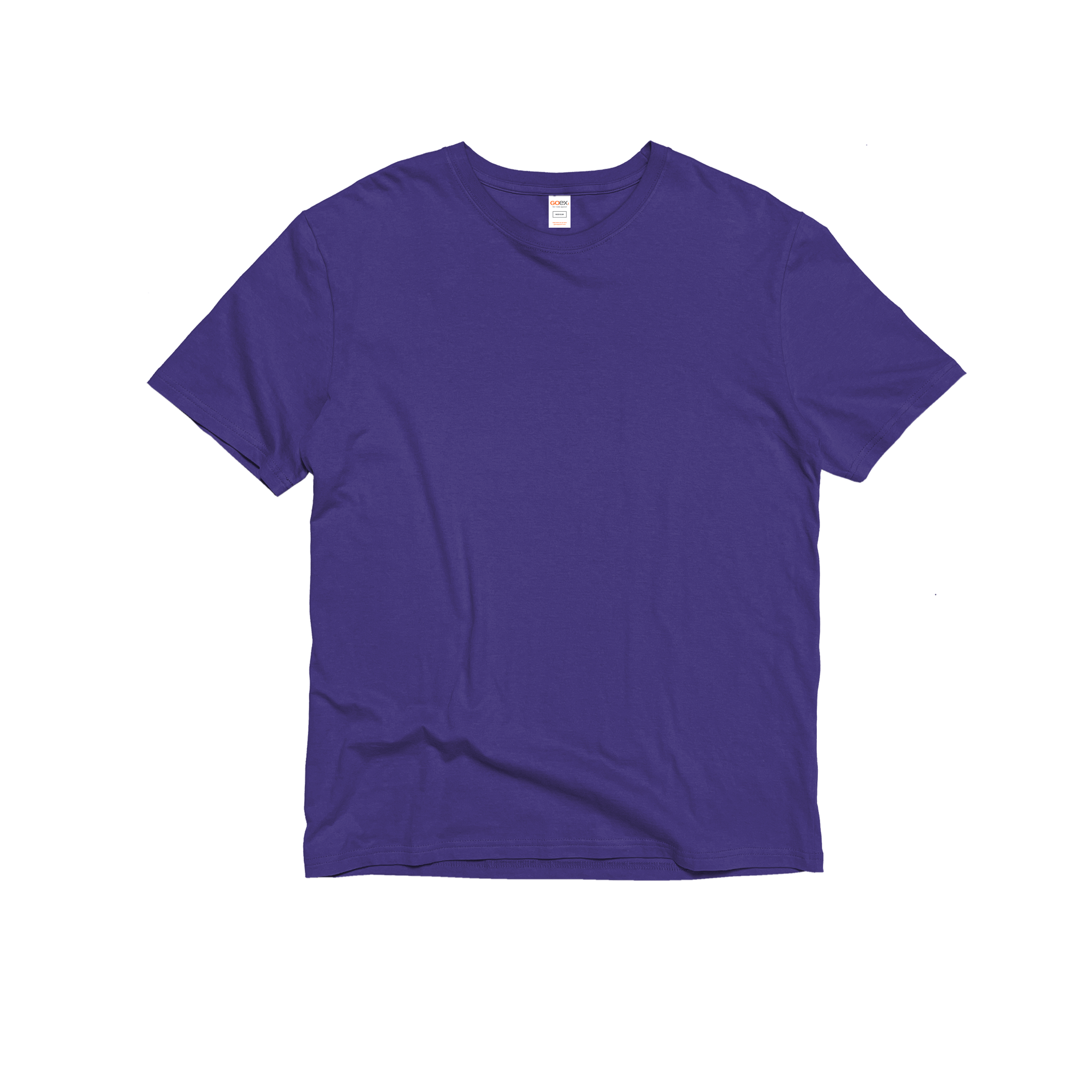 Front Flat Lay of GOEX Unisex and Men's Cotton Tee in Purple