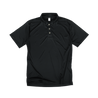 Front Flat Lay of GOEX Unisex and Men's Eco Poly Polo in Black