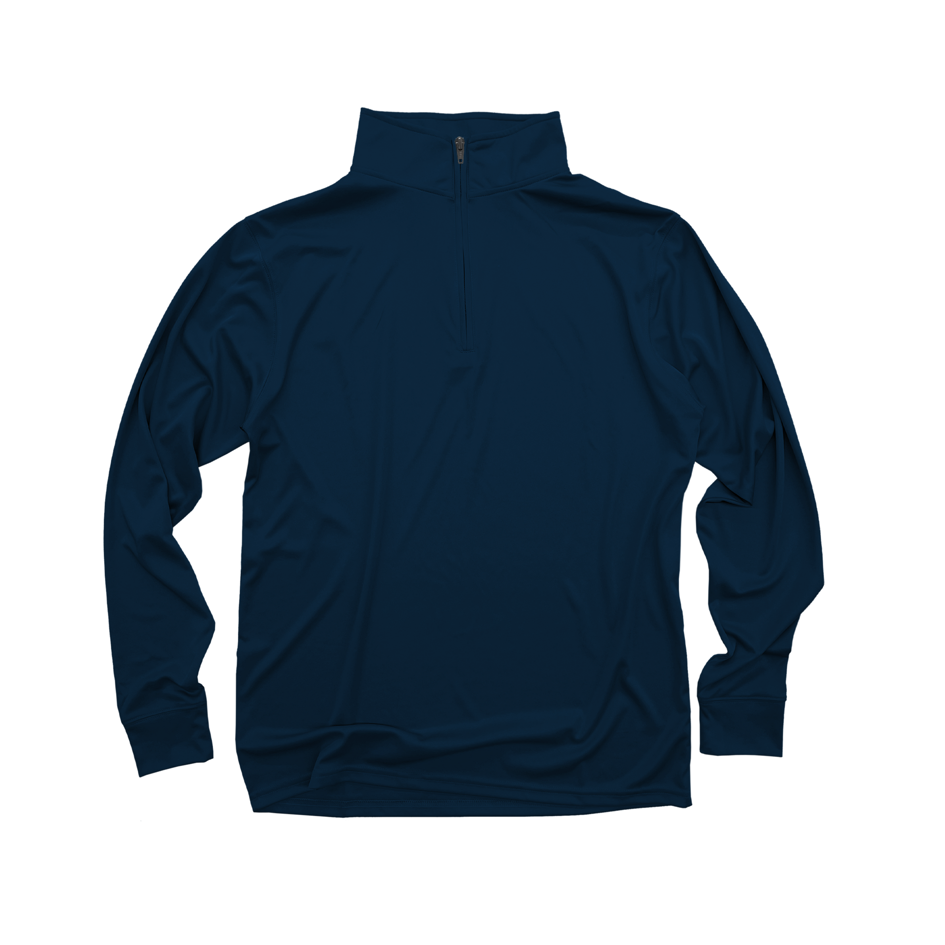 Front Flat Lay of GOEX Unisex and Men's Eco Poly 1/4 Zip in Navy