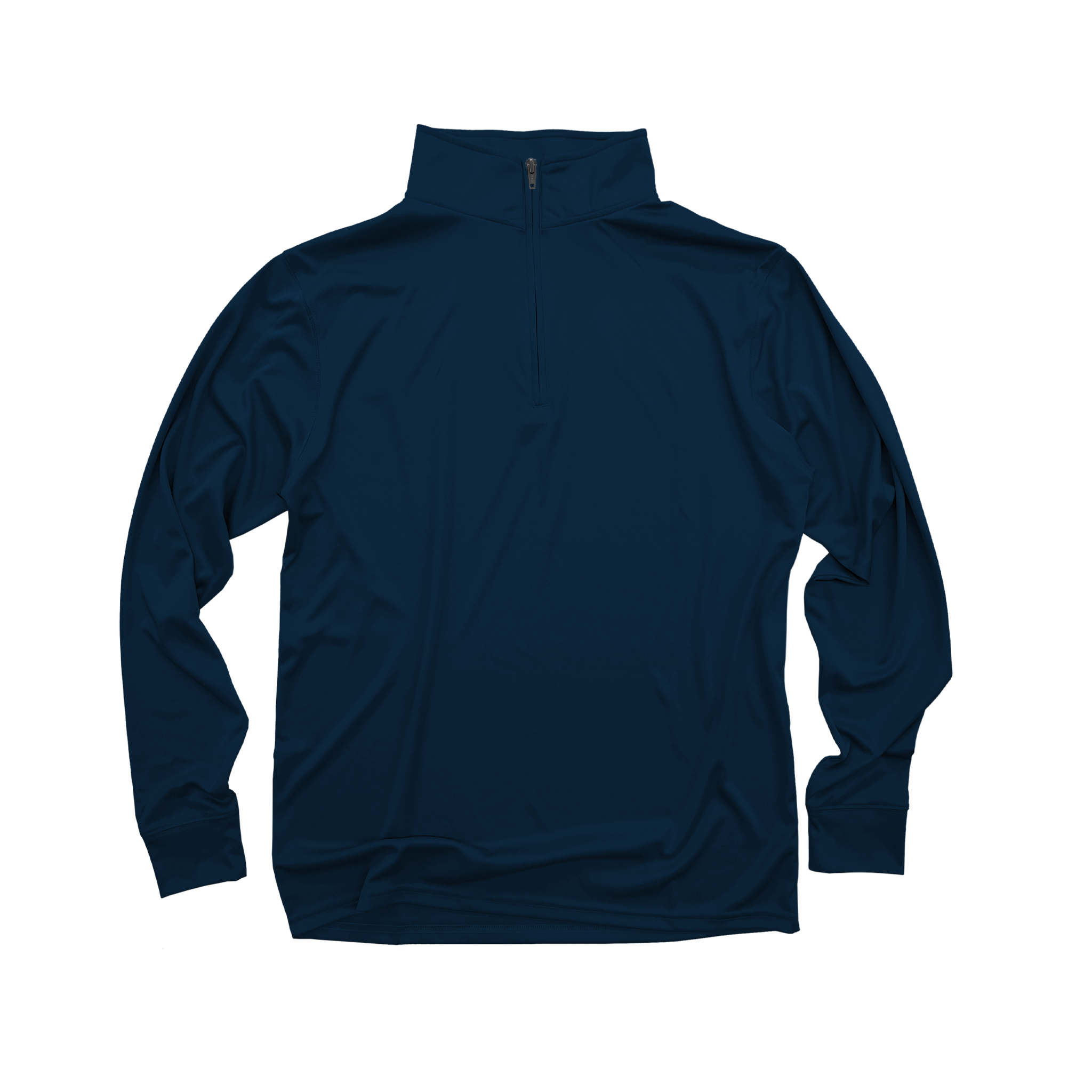 Front Flat Lay of GOEX Unisex and Men's Eco Poly 1/4 Zip in Navy