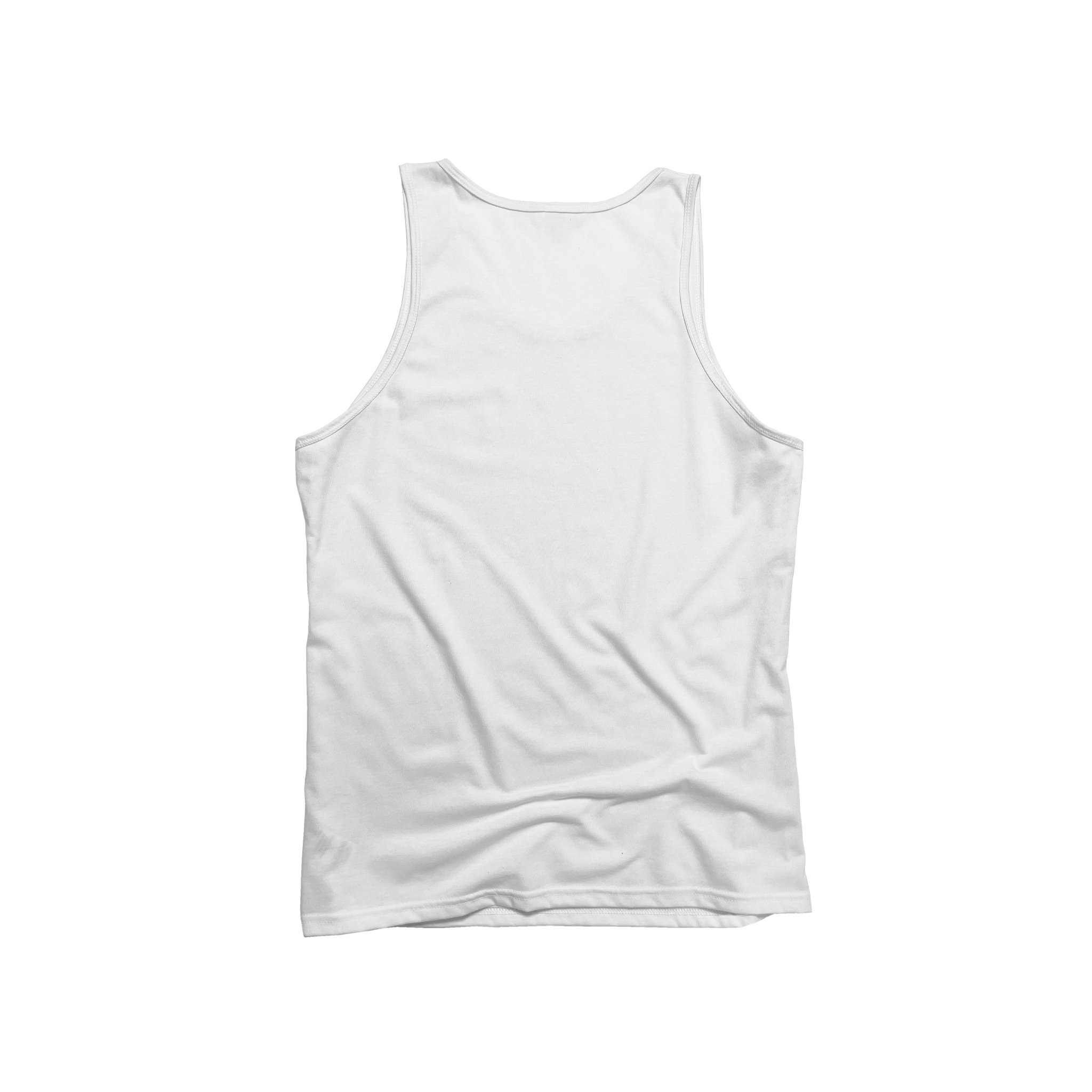 Back Flat Lay of GOEX Unisex and Men's Eco Triblend Tank in White