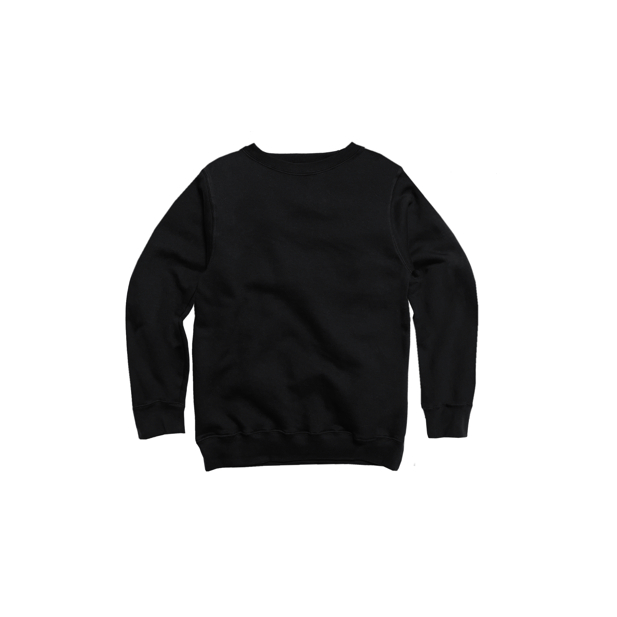 Front Flat Lay of GOEX Youth Fleece Crew in Black