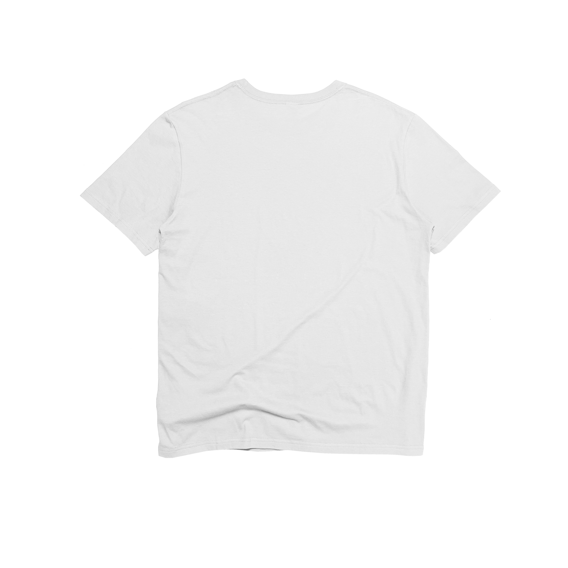 Back Flat Lay of GOEX Unisex and Men's Standard Cotton Tee in White