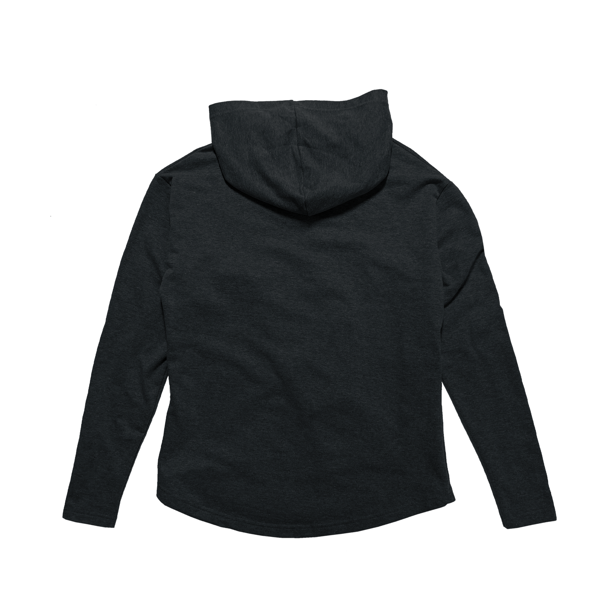 Back Flat Lay of GOEX Ladies Fleece Hoodie in Charcoal