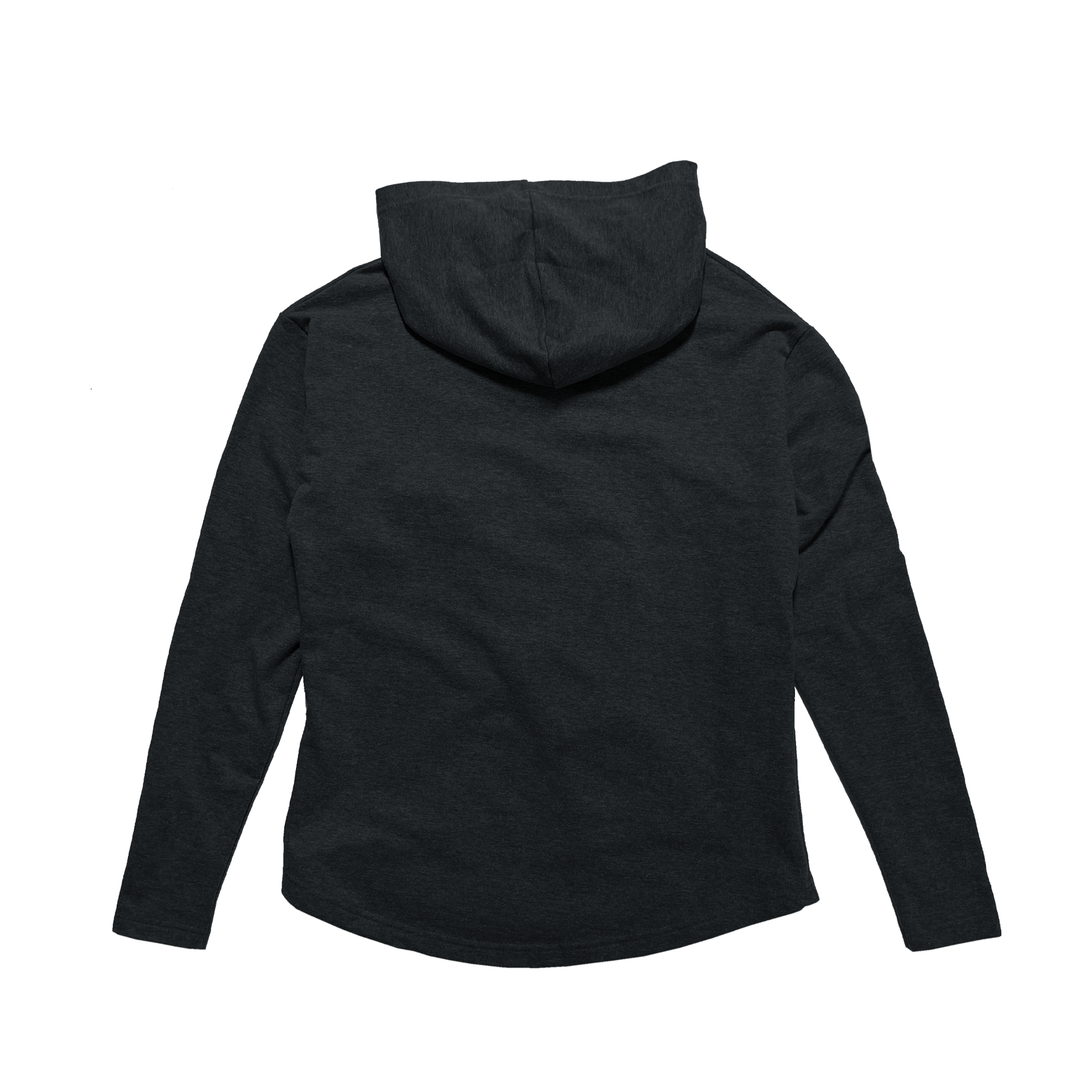Back Flat Lay of GOEX Ladies Fleece Hoodie in Charcoal