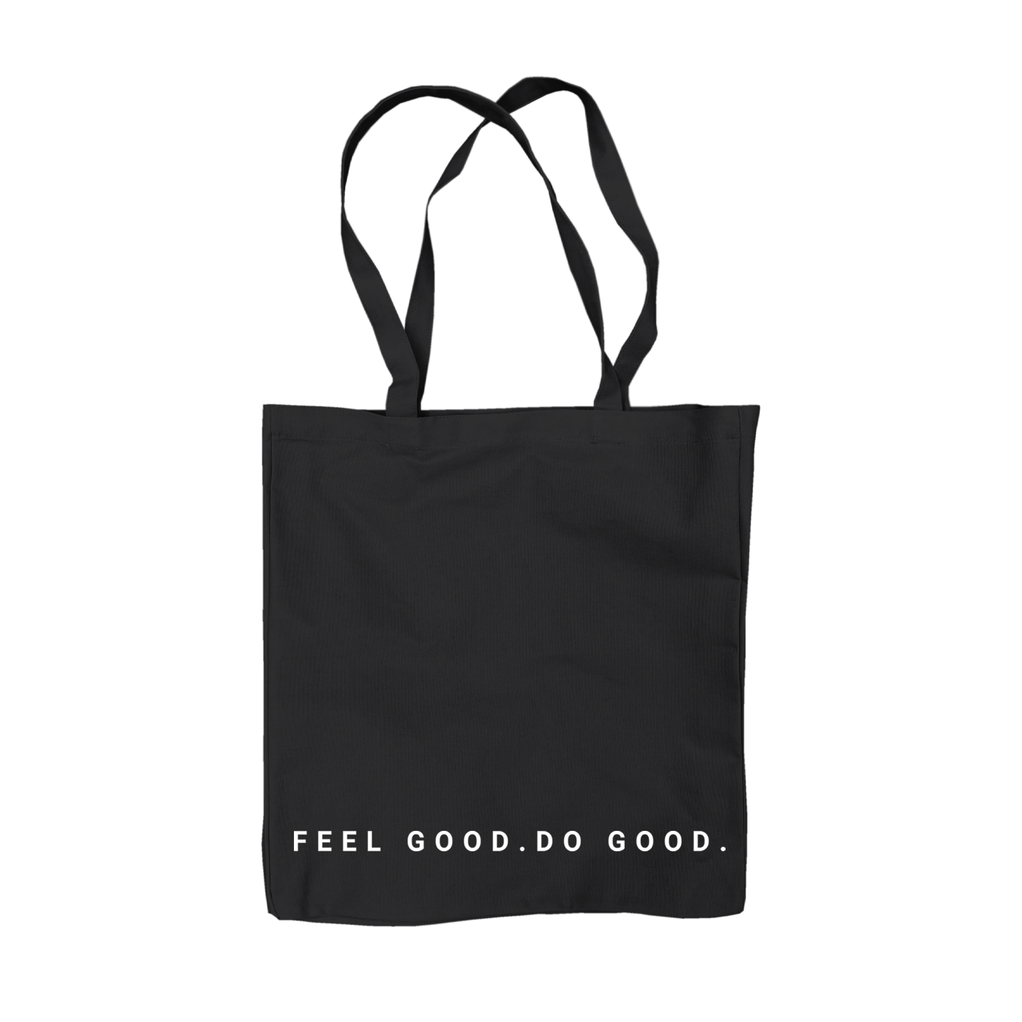 Flat Lay of GOEX Feel Good Do Good Black Tote Bag