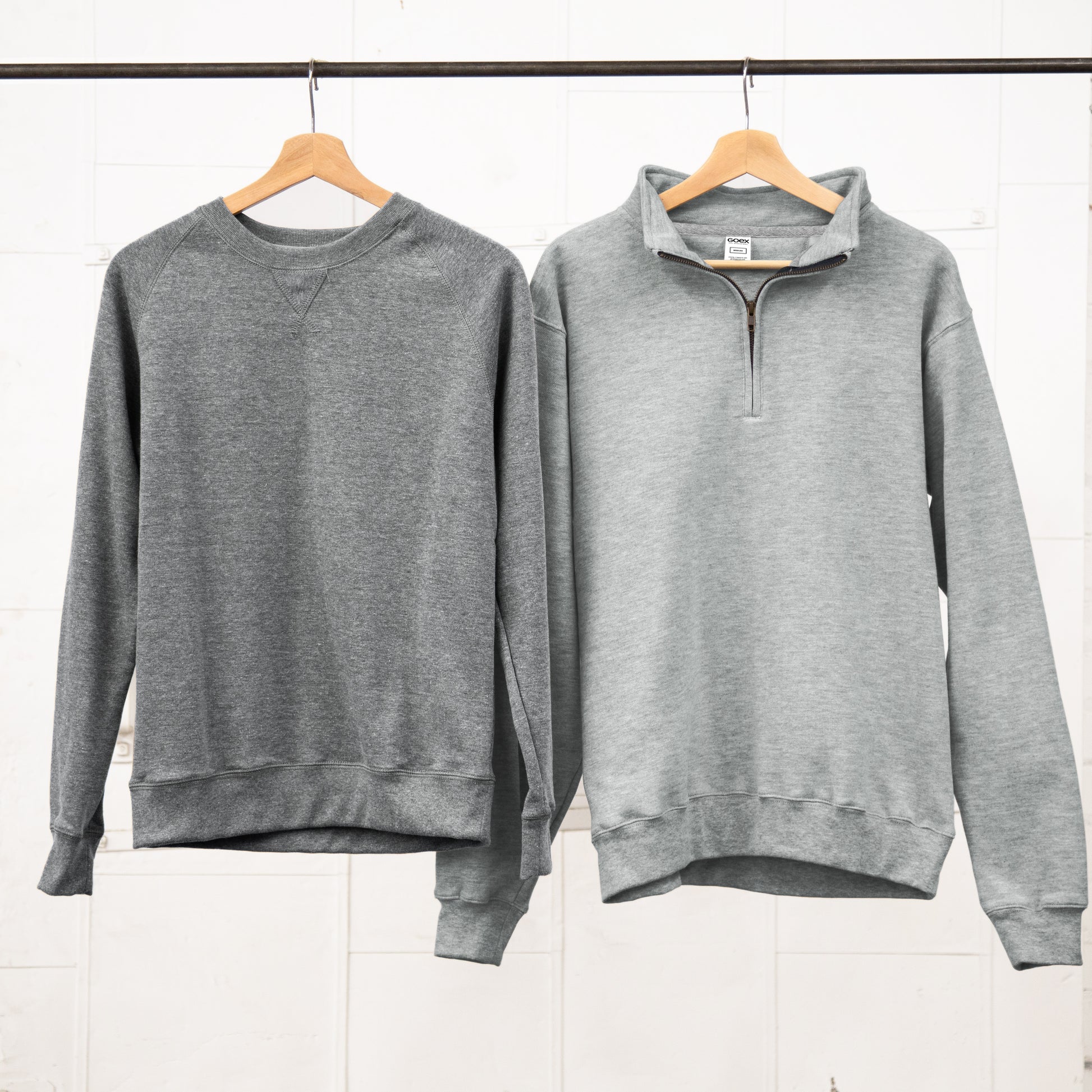 Fleece Garments hanging on a Garment Rack