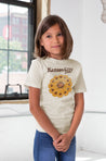 Girl Model wearing GOEX Youth Sunflower Graphic Tee in Ivory
