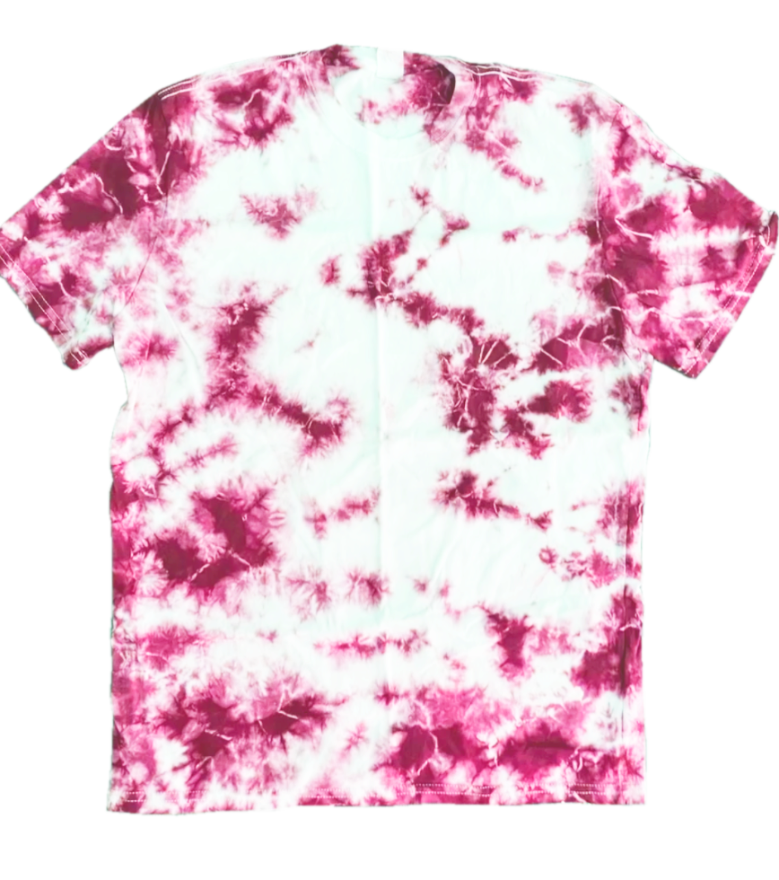 Flat Lay of GOEX Unisex and Men's Standard Cotton Pink Tie Dye Tee