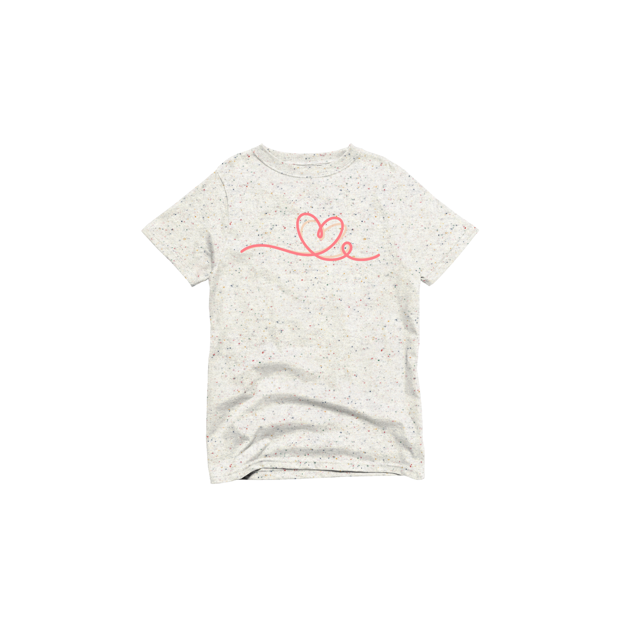 Flat Lay of Youth Threads of Love Graphic Tee in Funfetti